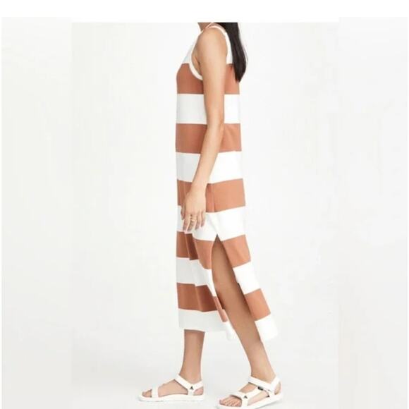 Z Supply Dress Vintage Brown & White Lida Stripe- Medium & Large NWT - Picture 3 of 8